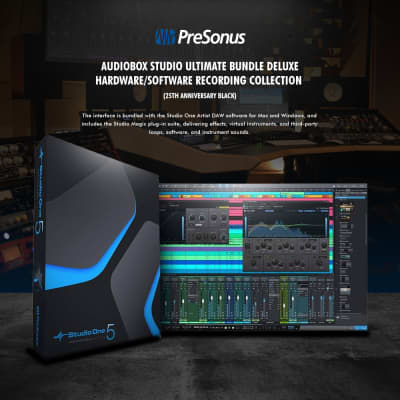 PreSonus AudioBox 96 Studio Complete with Studio One Artist and Studio Magic Recording (25th Anniversary Black) Mac and Windows Compatible with Microphone, Studio Monitors, Headphones and More in Bundle for Engineers, Musicians image 7
