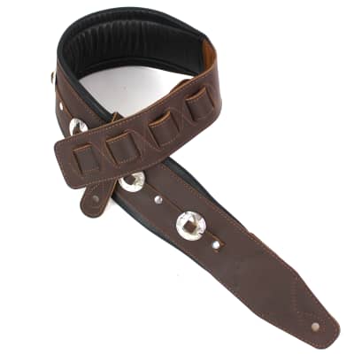 Epiphone Premium Leather Guitar Strap, Brown - Epiphone