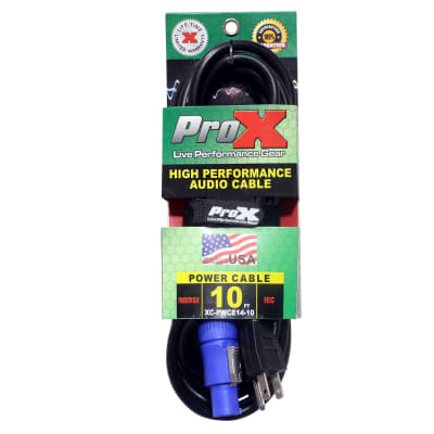 ProX XC-P141-25 25ft110v to 110V Female Power Cord 14AWG 3-Prong Black