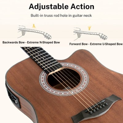 ADM 41" Acoustic Electric Mahogany Guitar Kit with EQ image 6