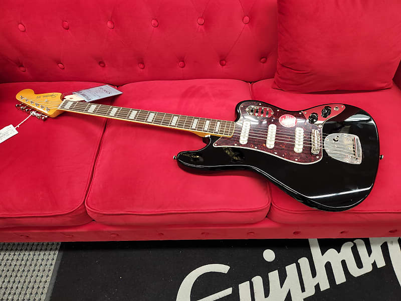 Squier Bass VI Black (bass six) B stock with chips Reverb