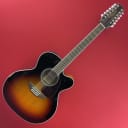 [USED] Takamine GJ72CE-12 BSB Jumbo Cutaway 12-String Acoustic/ Electric Guitar Black Sunburst (See
