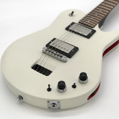 Travel Guitar Ciari  Custom Shop - Satin White/Red , Natural Neck image 4