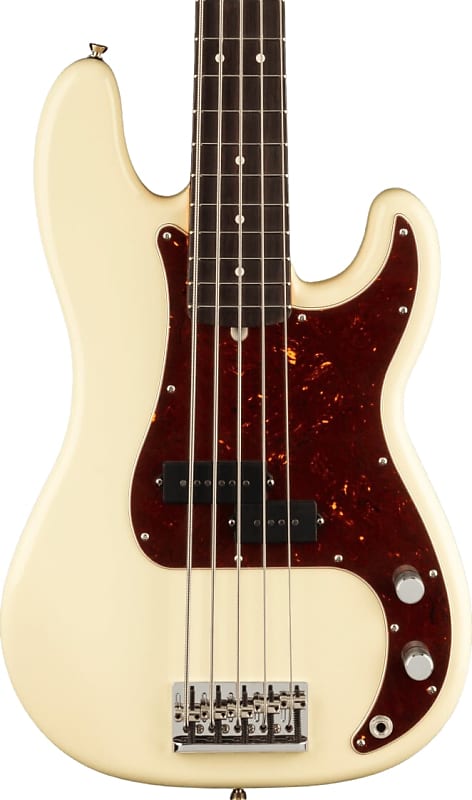 Fender American Professional II Precision Bass V Rosewood Fingerboard, Olympic White image 1