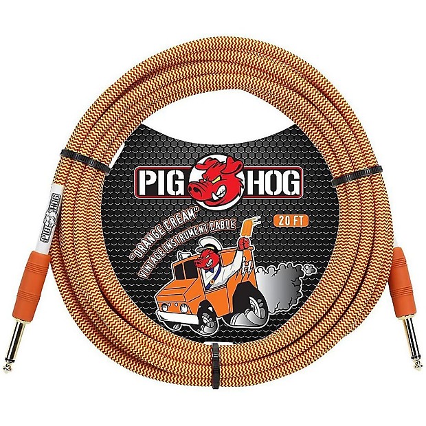 Pig Hog PCH20CC Vintage Series 1/4" TS Straight Instrument/Guitar Cable - 20' image 1