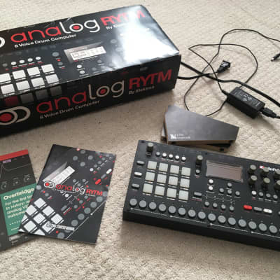 Elektron Analog Rytm w/ Rare XL White-on-Black Screen, box, power supply, and mount image 3