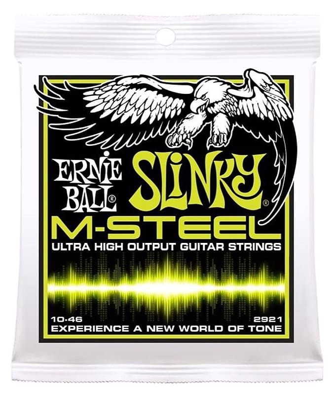 Ernie Ball M-Steel Regular Slinky Electric Guitar Strings, 10-46 image 1
