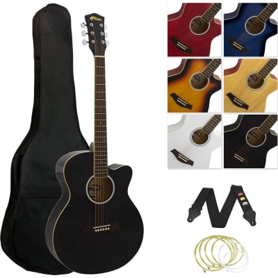 Tiger ACG3 Acoustic Guitar Pack for Beginners, Full Size, Black image 1
