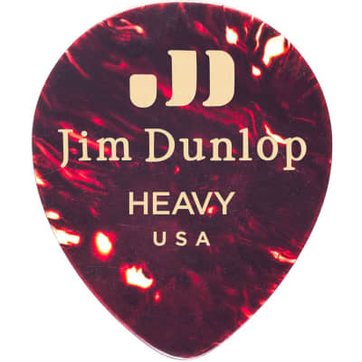 Dunlop 485R05HV Celluloid Shell Teardrop Heavy Guitar Picks (72-Pack)