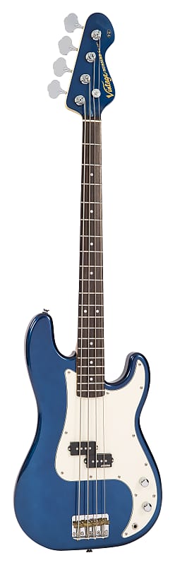 Vintage Guitars V4 Bass Guitar - Bayview Blue, V4BBL image 1