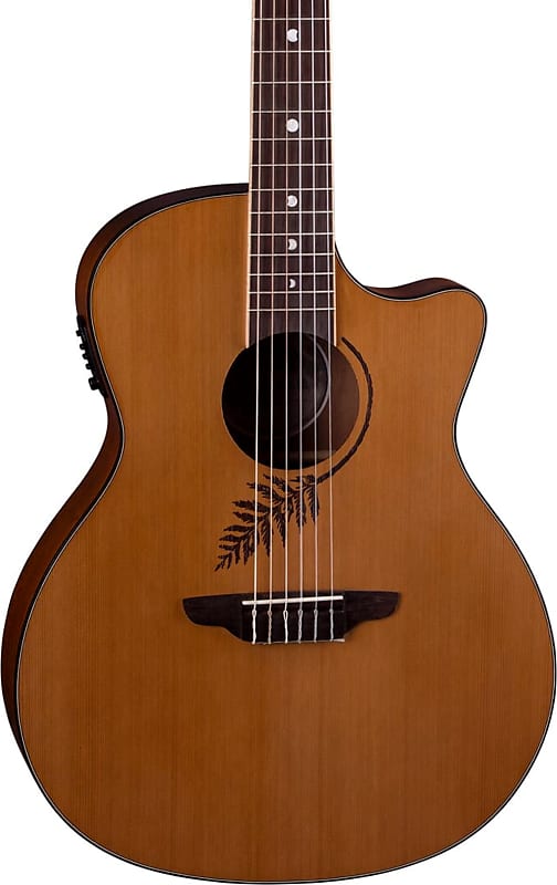 Luna Woodland Cedar Nylon Acoustic-Electric Classical Guitar image 1