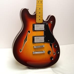 Fender Modern Player Starcaster Semi Hollowbody Electric Guitar Aged Cherry Burst Reverb