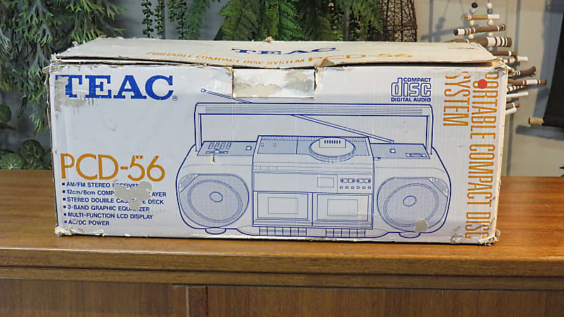 Vintage TEAC PCD-56 CD/RADIO/CASSETTE Boombox in Original Box!  			