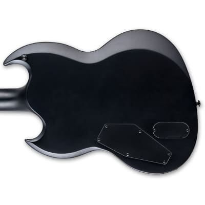 ESP LTD Viper-1000 Baritone Guitar w/ EMG Pickups and Macassar Ebony Fretboard - Black Satin image 7