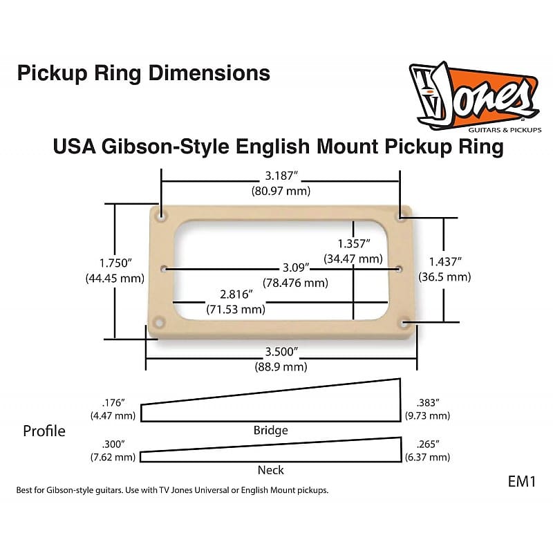 EM1 Gibson-style Pickup Ring-TV Jones