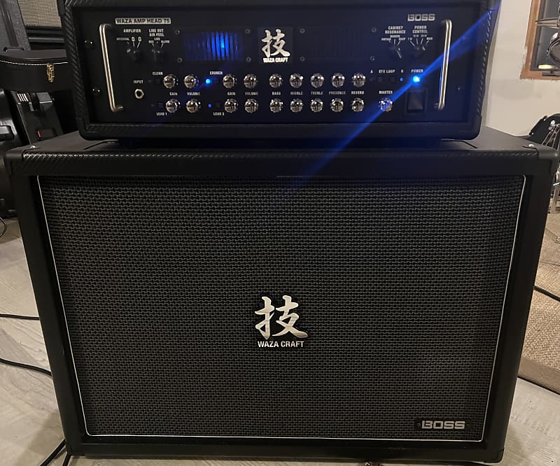 Boss Waza Craft 75 Watt Amp Head and 2x12 Waza Cabinet | Reverb