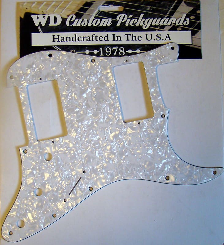 Replacement Pickguard for Fender Stratocaster, White Pearl, for Two Closed Humbuckers image 1