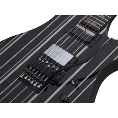 Schecter Synyster Custom-S Synyster Gates Signature Electric Guitar (Gloss Black with Silver Pin Stripes) image 5