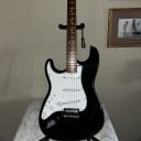 Fender STD Stratocaster, left-handed guitar with upgrades and hard shelled case
