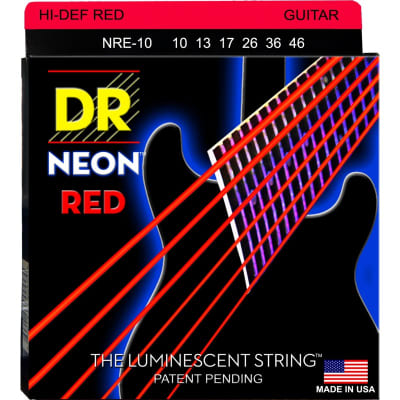 DR NEON™ Blue 10-46 Cuerdas Guitarra Eléctrica 6 Cuerdas Medium Color: Azul