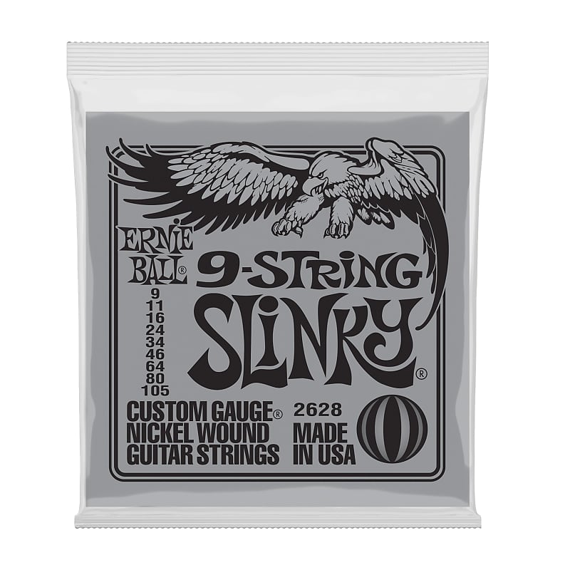 Ernie Ball Slinky 9-String Nickel Wound Electric Guitar Strings - 9-105 Gauge image 1