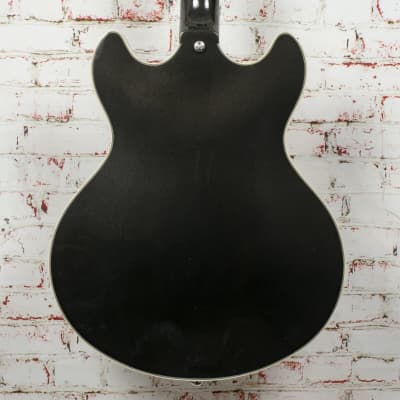 D'Angelico Premier DC Semi-Hollow Electric Guitar Black Flake image 8
