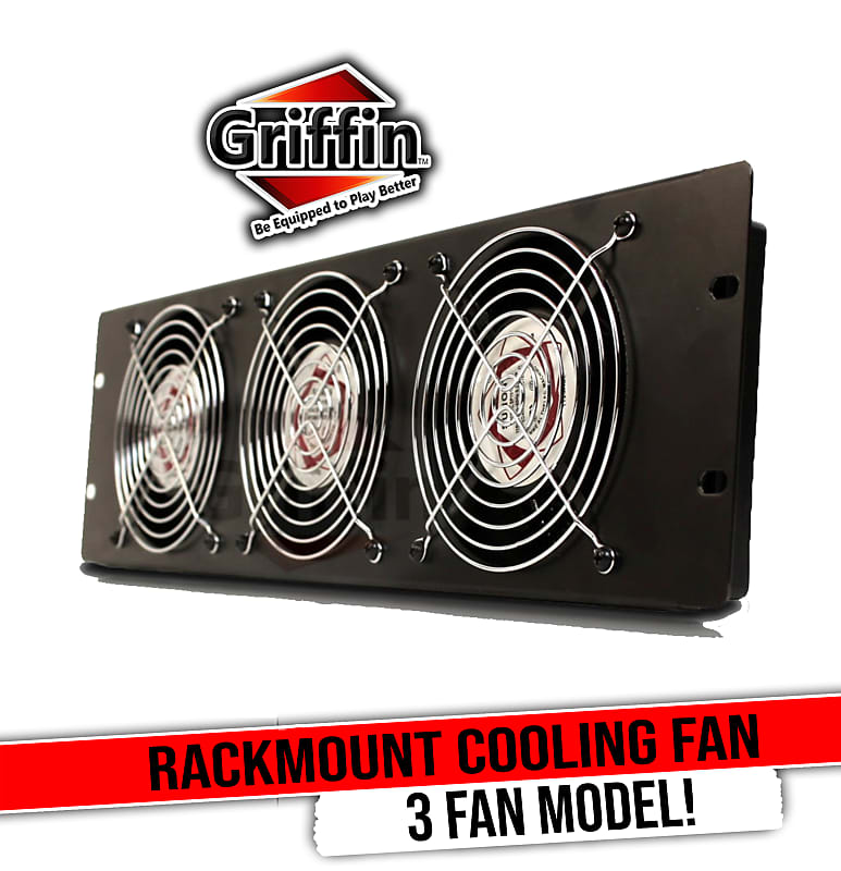 GRIFFIN Rackmount Cooling Fan 3U UltraQuiet Triple Exhaust Reverb