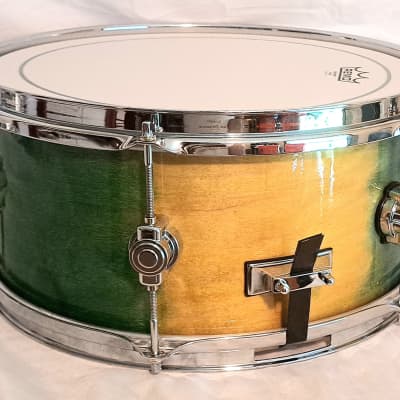 MARTIAL PERCUSSION HANDCRAFTED 14 x 6.5" MAPLE SNARE DRUM 2023 - TIEDYED DENIM LACQUER imagen 5