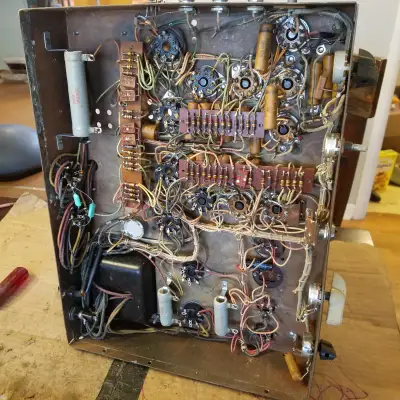 Stromberg-Carlson AU35 AU-35 Tube PA Amp Pre Mixer 30 Watts Mono HUGE 1950s - Grey Steel image 10