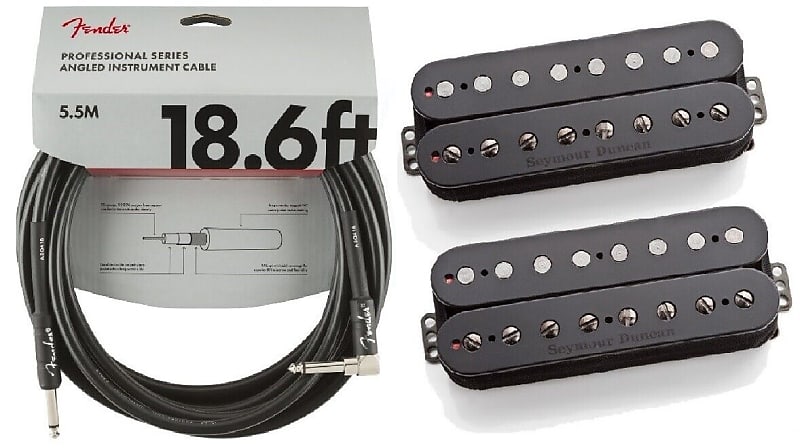 Seymour Duncan Pegasus & Sentient 8 String Humbucker Black Passive Mount  Pickup Set ( FENDER 18FT)