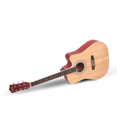 Glarry GT502 41 Inch Matte Cutaway Dreadnought Spruce Front Acoustic Guitar Burlywood image 6