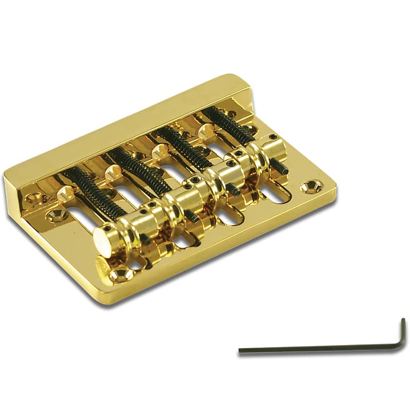 WD Solid Brass 4 String Bass Bridge Gold Reverb