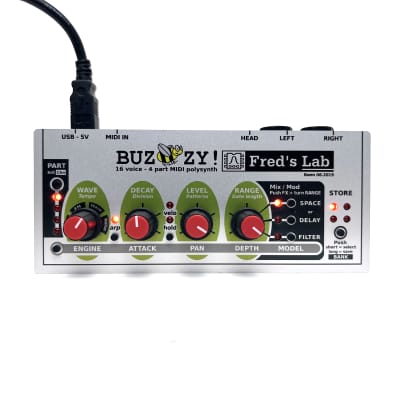 鍵盤楽器 BUZZZY! 16Voice 4Part midi POLYSYNTH Fred's Lab Buzzzy! 16 voice 4 part poly synth Rare | Reverb