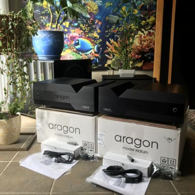 Aragon Iridium Mono-Block Reference Amplifiers 1 Pair In Black New Open-Box! 2022 image 3