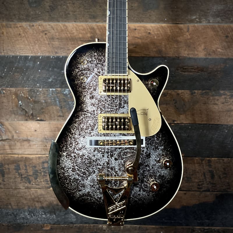 Gretsch G6134TG Limited-edition Paisley Penguin Electric Guitar - Blackburst over Black and Silver Paisley Sparkle #46 image 1
