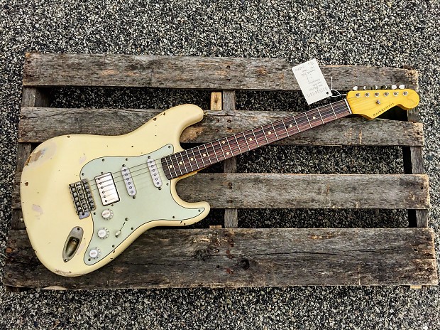 Nash S 63 Vintage White HSS Stratocaster Electric Guitar Medium Aging S63