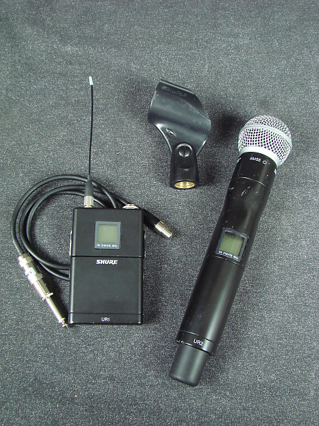 SHUREワイヤレスマイクロフォンSM58トランスミッターUR1受信機UR4D+