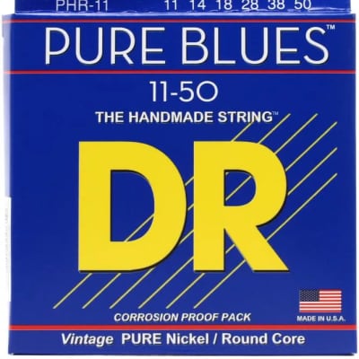 DR Strings PHR-11 Pure Blues Pure Nickel Electric Guitar Strings - .011-.050 Heavy for sale