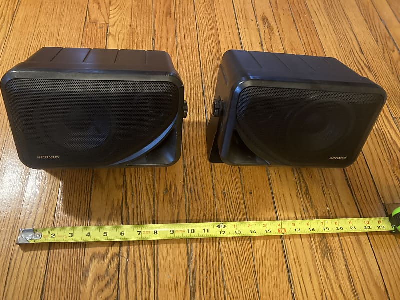 Optimus/ Radio Shack XTS 9 Indoor Outdoor Speakers with Mounts 50w 8ohm EXC Ship Tomorrow - Black image 1
