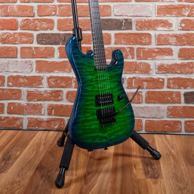 Charvel USA Custom Shop San Dimas Master Built by “Red” Dave Nichols for Namm #403 Quilted Maple Top Green Blue Burst 2024 w/OHSC image 3