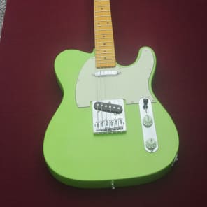 Blue Frog Made in the USA Single CutawayCustom Guitar 2015 Tequila Lime Nitro image 4