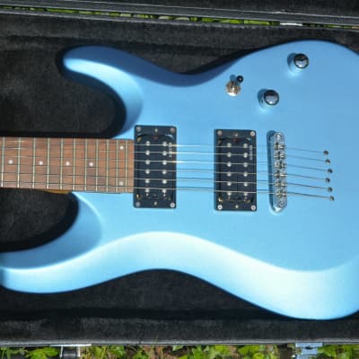 Schecter C-6 Deluxe in Satin Metallic Light Blue w/ Black Dunlop Straploks & a New Black Gator HSC image 12