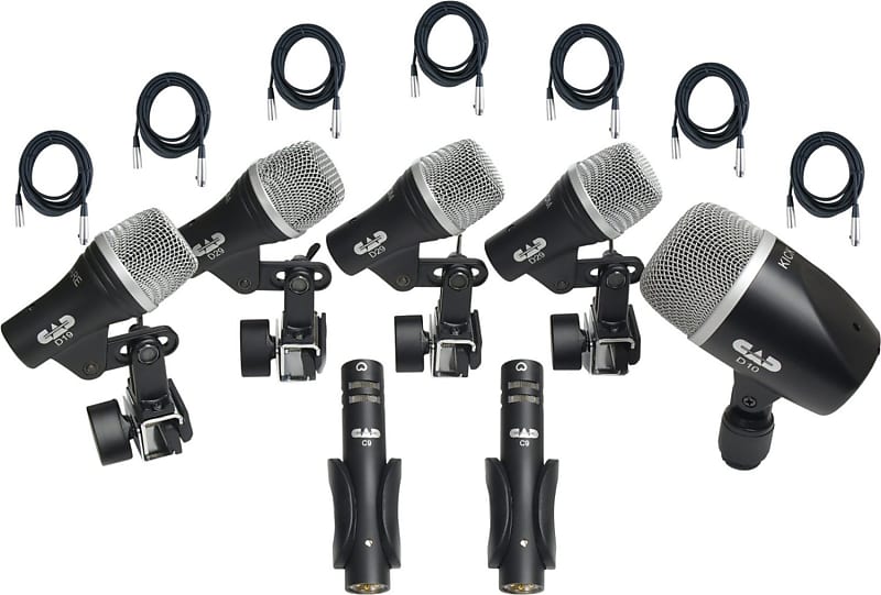 CAD Stage 7 Drum Microphone Pack with Short Tripod Microphone