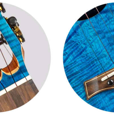 Flight Comet EQ-A Blue Tenor Ukulele New - solid stained flamed maple top image 6