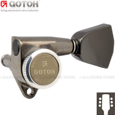 GOTOH SG301-MGT-04 Magnum Lock Locking Tuners 3x3 w/ Metal Keystone Buttons - COSMO BLACK