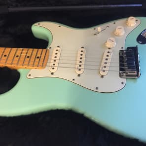 Fender 2015 American Deluxe Stratocaster ( V-Neck ) Surf Green image 12