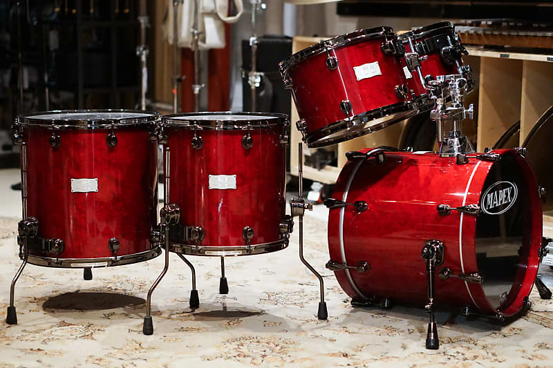 Mapex 12/13/14/16/18" Orion Series Drum Set - Transparent Cherry Red - Ralph Peterson image 1