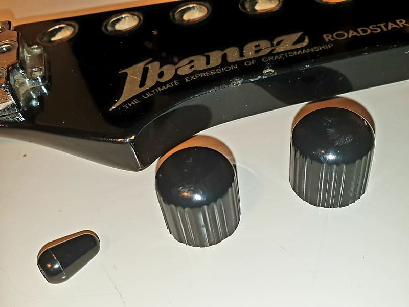 Vintage Knobs Ibanez Roadstar 1984 Black VOLUME TONE + TIP Reverb