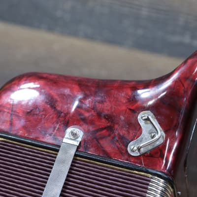 Hohner Club III M 8-Bass 30-Treble Button "C/F" Red Diatonic Accordion w/Case image 21