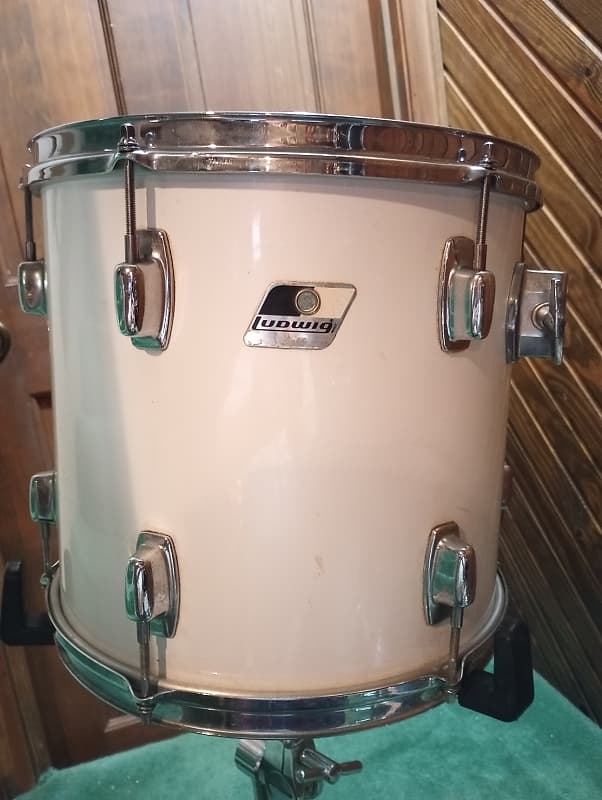 Ludwig Rockers 13" (Diameter) X12" (Depth) Tom 1980's White Wrap image 1